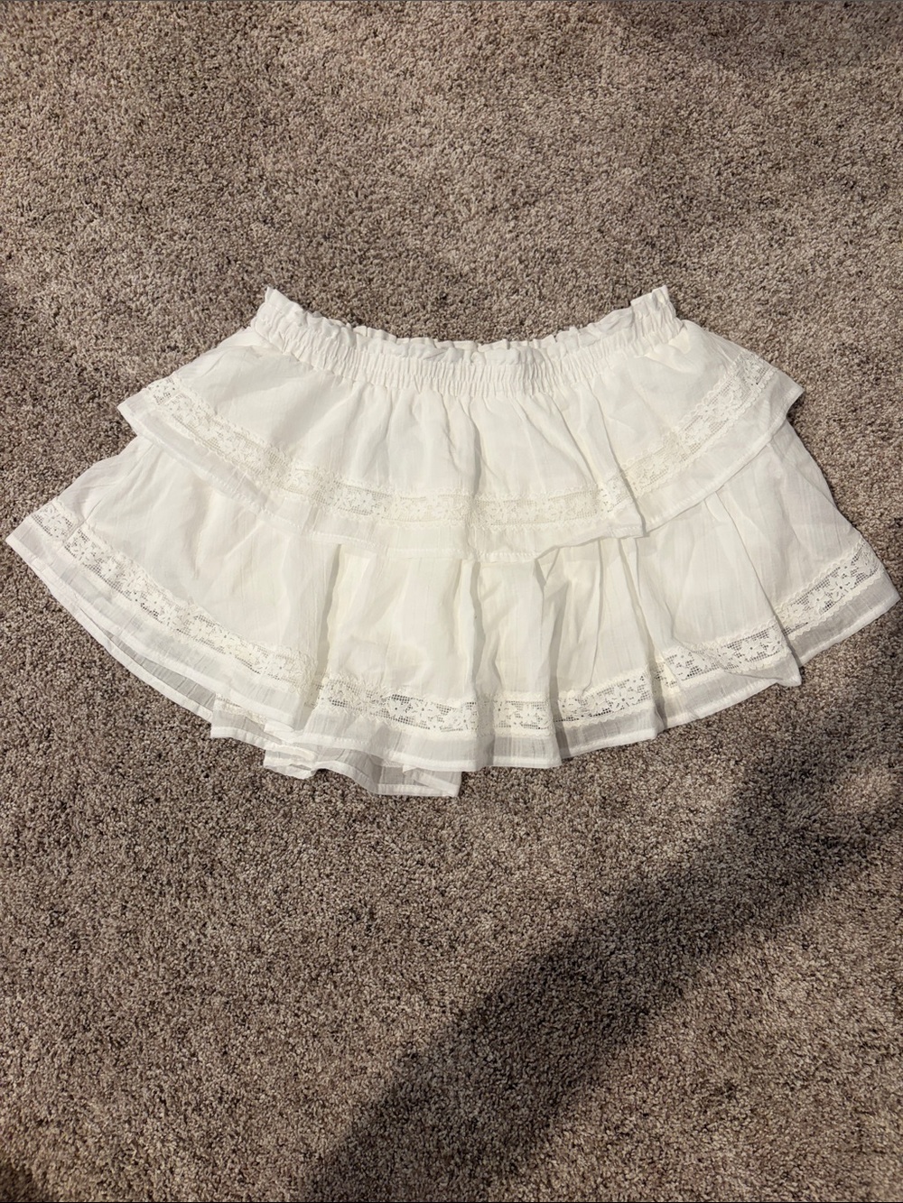 wild fable White Tiered Lace Skater Mini Skirt